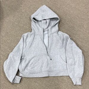 Lululemon Athletica Light Gray Scuba Hoodie cropped